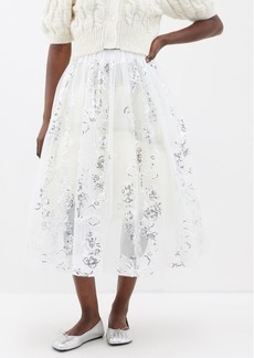 Simone Rocha - Sequin-embroidered Tulle Midi Skirt - Womens - Ivory