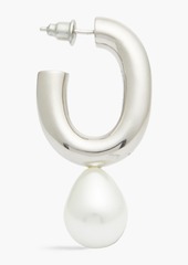 Simone Rocha - Silver-tone faux pearl hoop earrings - Metallic - OneSize