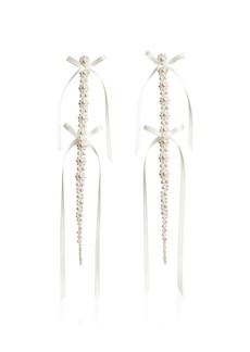 Simone Rocha - XL Ribbon Drip Pearl Earrings - Off-White - OS - Moda Operandi - Gifts For Her