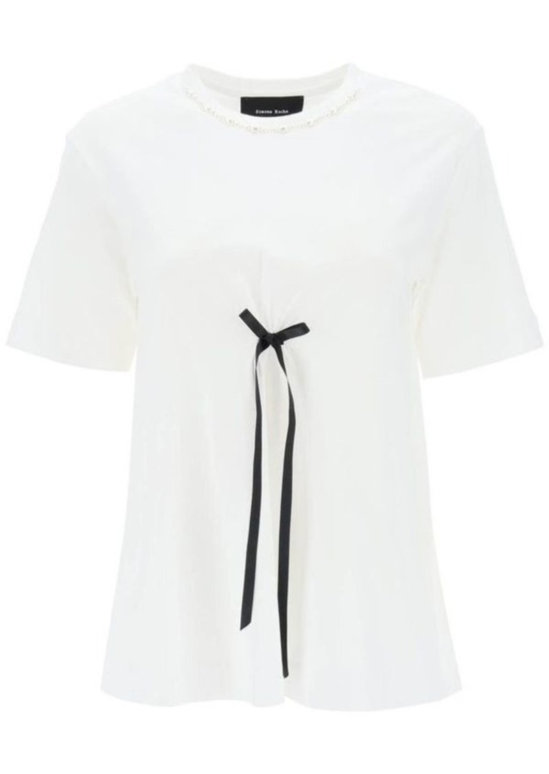 Simone rocha a-line t-shirt with bow detail