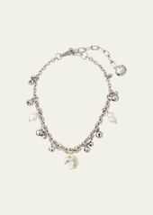 Simone Rocha Bell Charm and Pearl Chain Necklace  44L