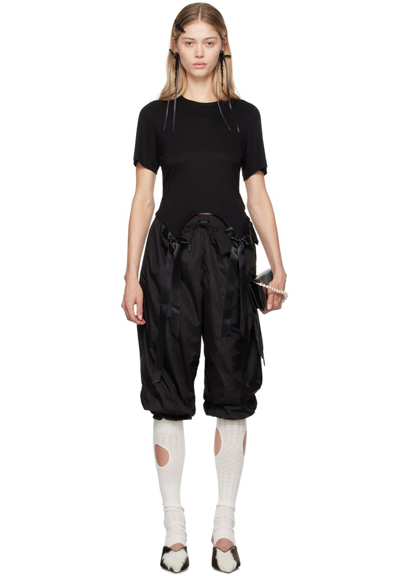 Simone Rocha Black Bow Tail Easy T-Shirt