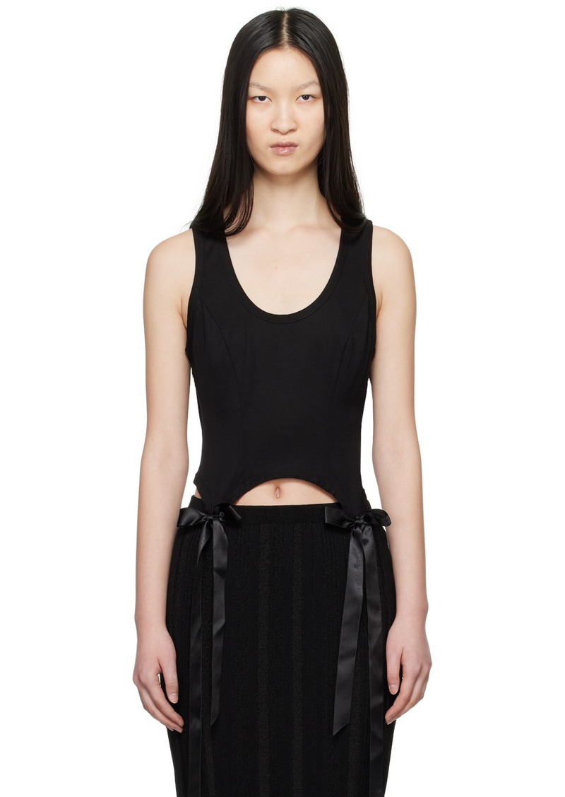 Simone Rocha Black Bow Tail Easy Tank Top