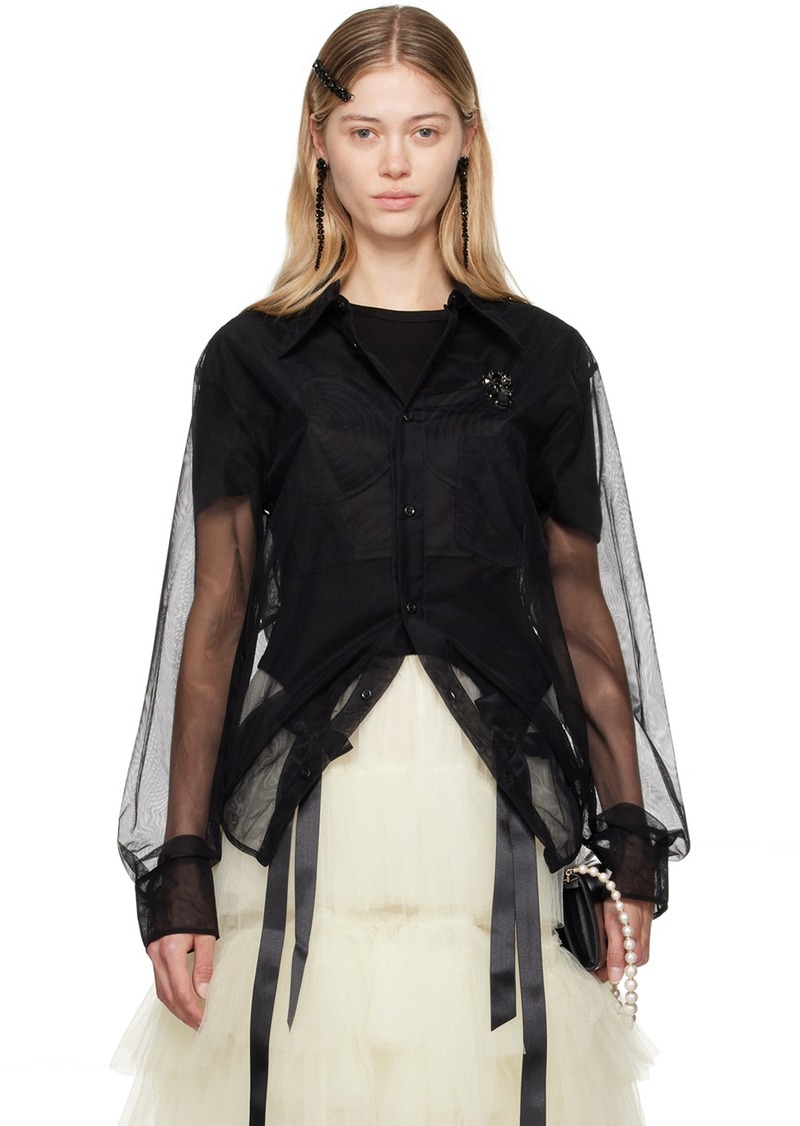 Simone Rocha Black Embellished Shirt