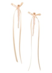 Simone Rocha Bow Ribbon Beaded Drop Earrings