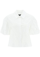 Simone rocha cropped shirt with embrodered trim