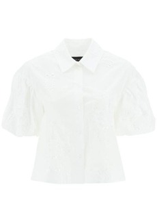 Simone rocha cropped shirt with embrodered trim