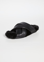 Simone Rocha Cross Strap Slides with Shearling Lining