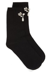 Simone Rocha Crystal & Imitation Pearl Embellished Crew Socks