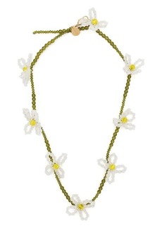 SIMONE ROCHA Crystal beaded flower necklace
