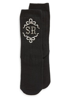 Simone Rocha Embellished Logo Rib Ankle Socks