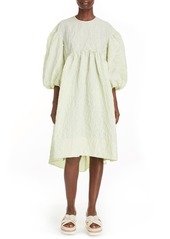 Simone Rocha Floral Balloon Sleeve Cloque Dress in Green at Nordstrom