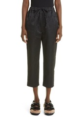 Simone Rocha Floral Jacquard Cotton Blend Drawstring Trousers in Black at Nordstrom