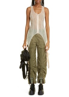 Simone Rocha Harness Strap Tulle Zip-Up Tank in Nude at Nordstrom