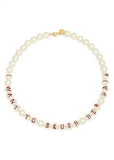 Simone Rocha I Want to Brush Her Hair Imitation Pearl Necklace at Nordstrom