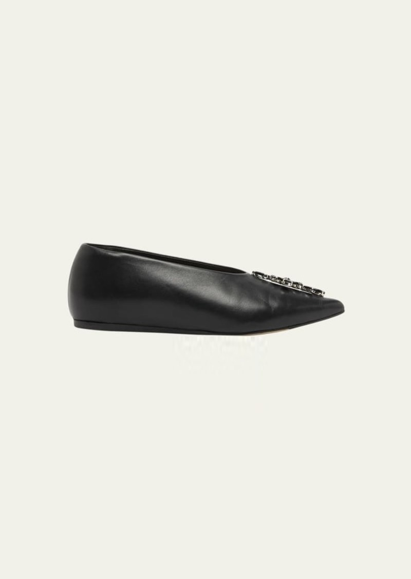 Simone Rocha Jeweled Leather Ballerina Flats