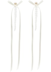 Simone Rocha Off-White Bow Ribbon Drip Earrings