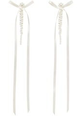 Simone Rocha Off-White Bow Ribbon Drip Earrings