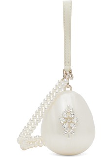 Simone Rocha Off-White Embellished Micro Pearl Egg Bag