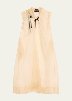 Simone Rocha Organza Cutout Midi Sack Dress with Bow