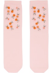 Simone Rocha Pink Embellished Socks
