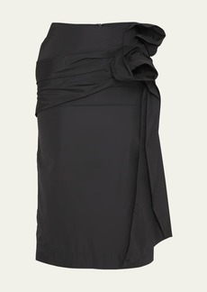 Simone Rocha Pressed Rose-Applique Midi Pencil Skirt