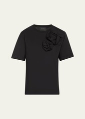 Simone Rocha Pressed Rose Applique Short-Sleeve Boy T-Shirt