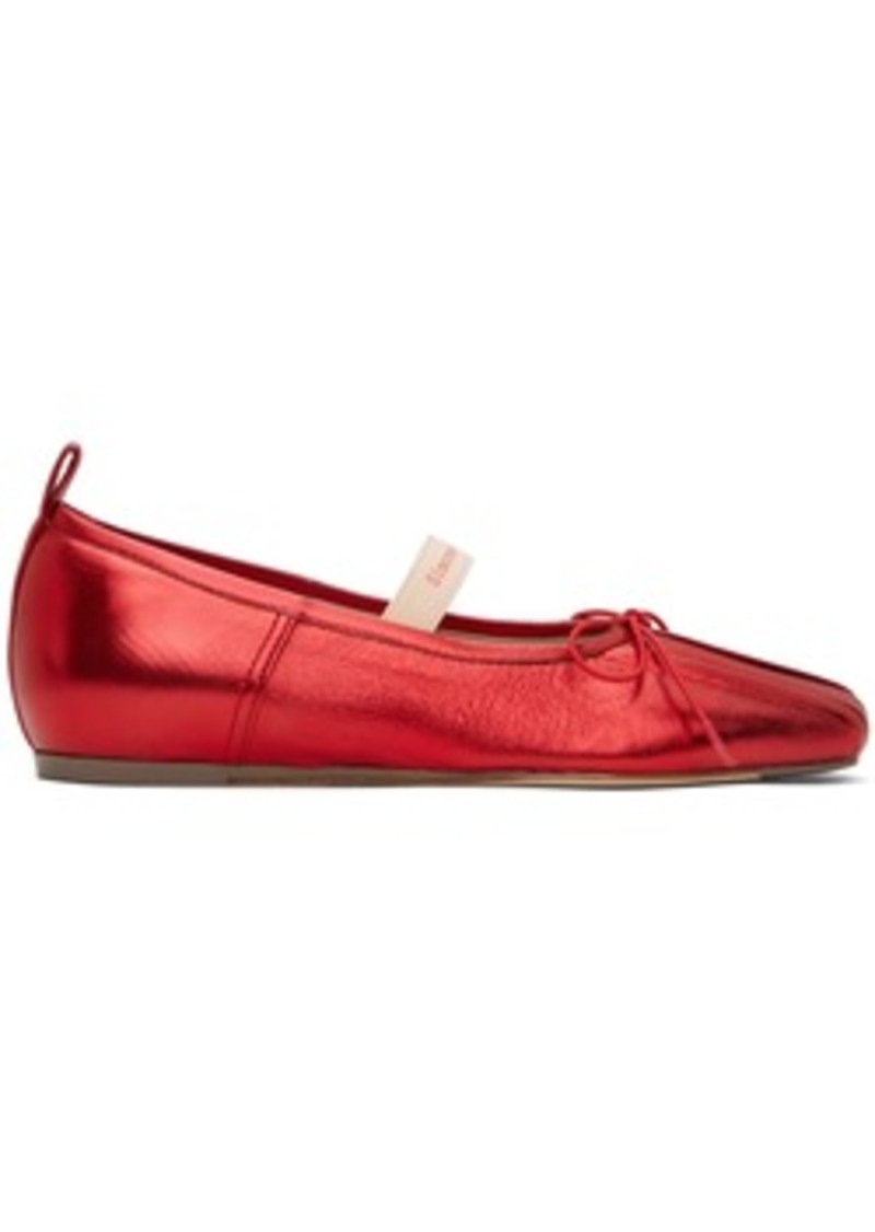 Simone Rocha Red Classic Logo Band Ballerina Flats