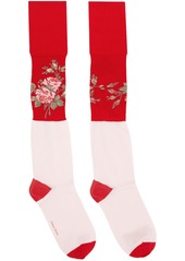 Simone Rocha Red Floral Socks