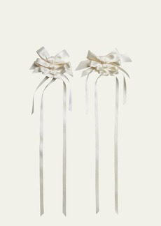 Simone Rocha Rosette Ribbon Bow Earrings