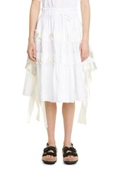 Simone Rocha Satin Ribbon Cotton Midi Skirt