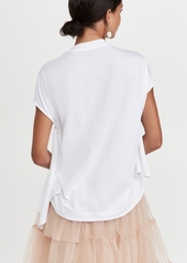 Simone Rocha Short Sleeve Ruched Waist Flower T-Shirt