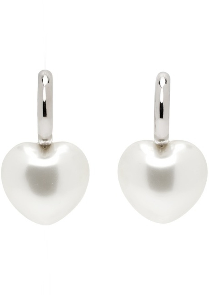 Simone Rocha Silver XL Heart Hoop Earrings