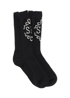 Simone rocha sr socks with pearls and crystals