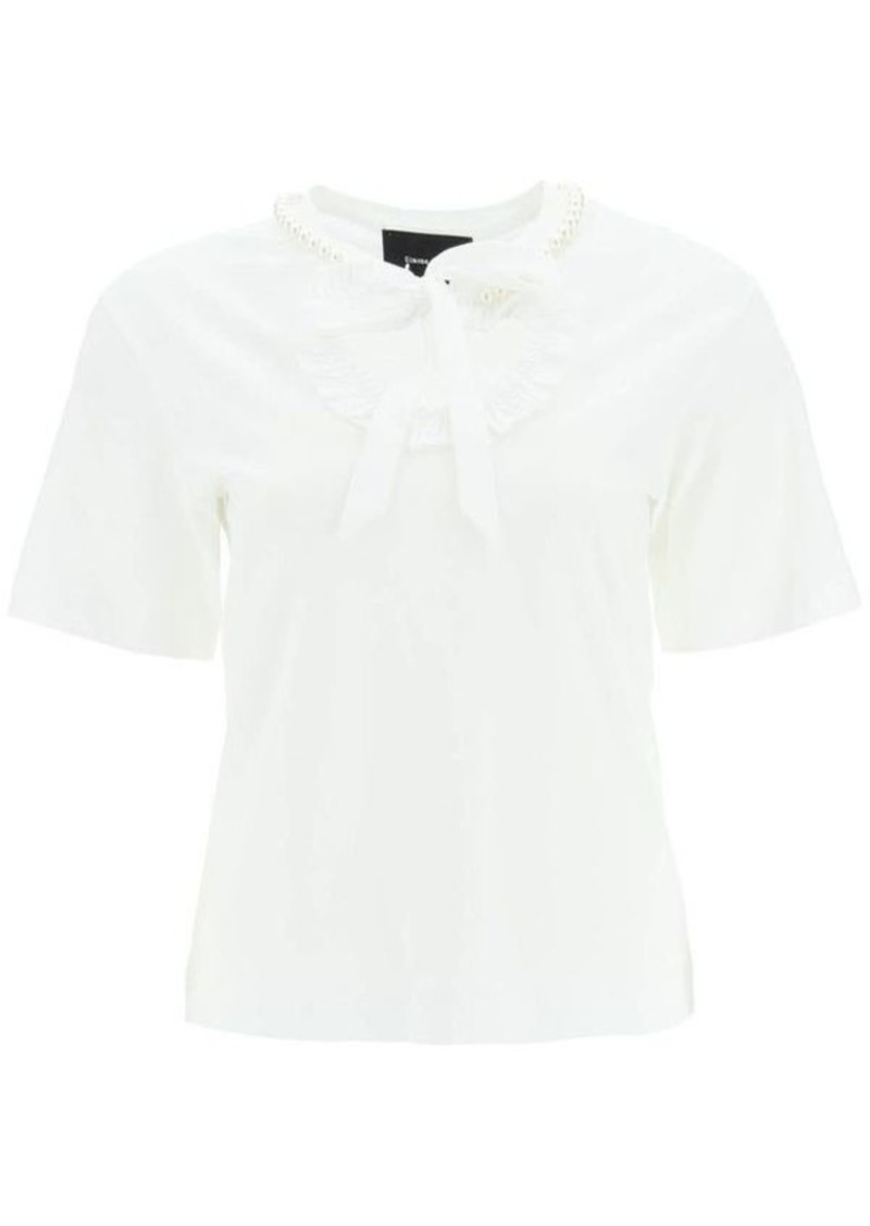 Simone rocha t-shirt with heart-shaped cut-out and pearls