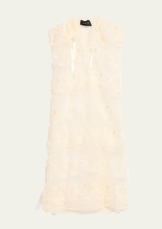 Simone Rocha Tulle Ribbon Shoulder Bite Sack Midi Dress