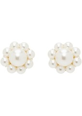 Simone Rocha White Mini Daisy Stud Earrings