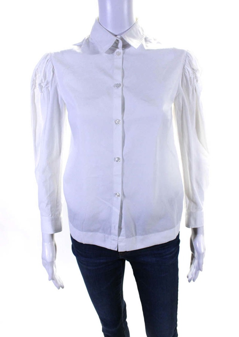 Simone Rocha Women's Collar Short Sleeves Button Down Blouse White