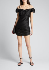 SIR The Label Valetta Off-Shoulder Silk Mini Dress