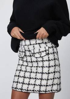 Sister Jane Supper Club Mini Tweed Skirt In Black/ivory