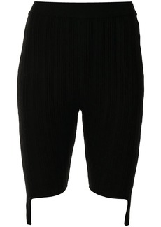 SJYP ribbed knit strap-detail shorts