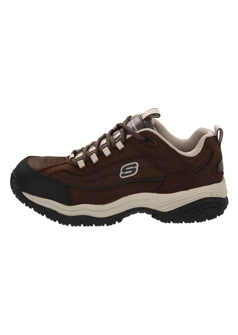 Skechers Men's Soft Stride Safety Work Shoe - Extra Wide Width In Brown/taupe