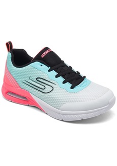 Skechers Big Girls Microspec Max Plus - Echo Speed Casual Sneakers from Finish Line - Black, Light Blue, Pink