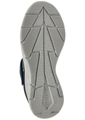 Skechers Little Boys Microspec Ii - Zovrix Fastening Strap Casual Sneakers from Finish Line - Navy, Black, Lime