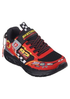 Skechers Little Boys Skech Tracks Fastening Strap Casual Sneakers from Finish Line - Black, Red