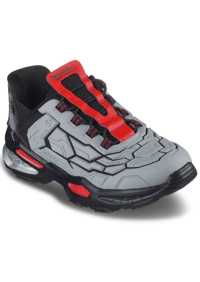 Skechers Little Boys Slip-ins - Skech Bots - Orbitron Slip-On Athletic Casual Sneakers from Finish Line - Gray, Black