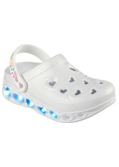 Skechers Little Girls' Foamies: Light Hearted Casual Slip-On Clog Shoes from Finish Line - White