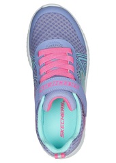 Skechers Little Girls Microspec Plus - Swirl Sweet Adjustable Strap Casual Sneakers from Finish Line - Periwinkle, Multi