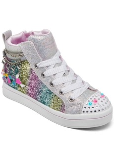 Skechers Little Girls Twi-Lites - Charm Glitz Light-Up Casual Sneakers from Finish Line - Silver, Multi