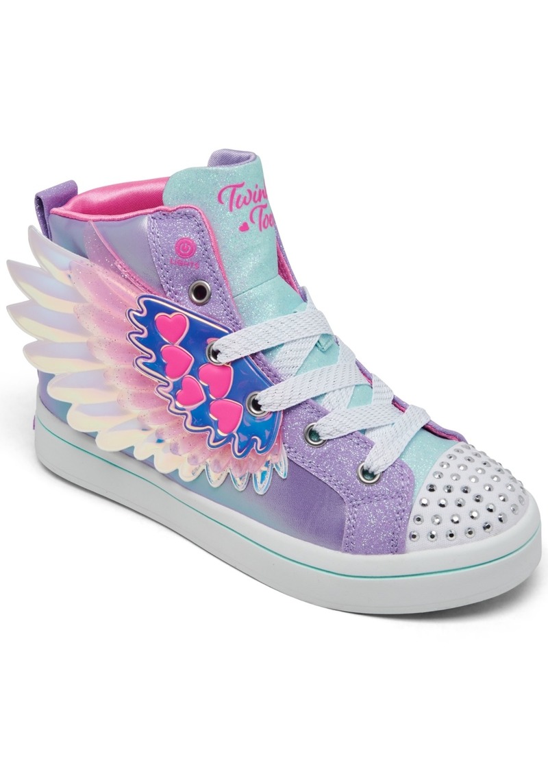 Skechers Little Girls Twi-Lites 2.0 - Wingsical Wish Light-Up High-Top Casual Sneakers from Finish Line - Purple, Multi